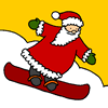 Nikolaus mit Snowboard